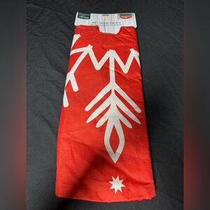 48” Large Plush Christmas Tree Skirt Red White Snowflake Canvas Style